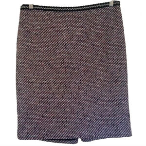 Talbot's Multicolor Woven Wool Blend Pencil Skirt Kick‎ Pleat Detail Size 12
